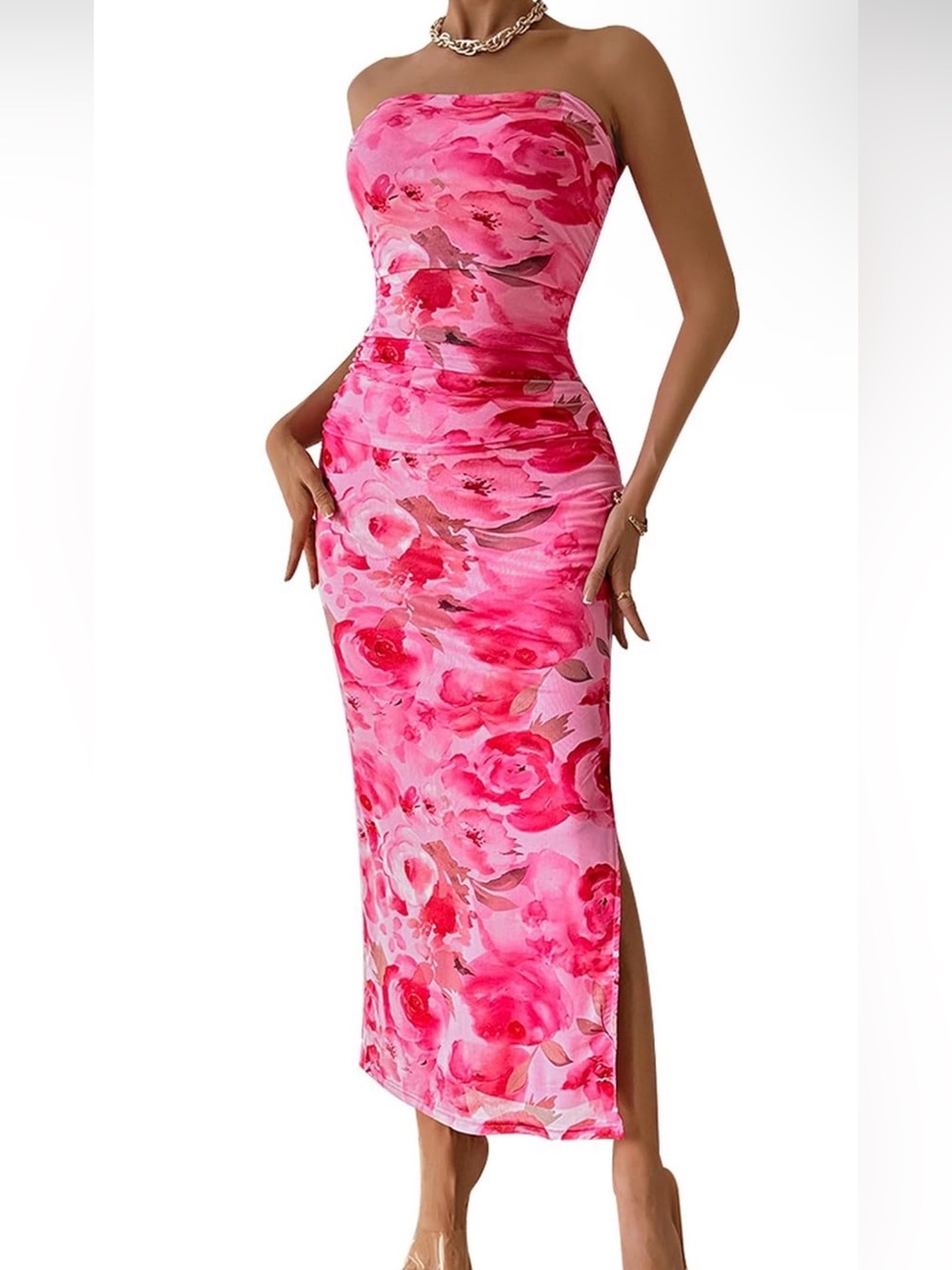 Pretty Garden Floral Strapless Dress 🌺🌷💐🌺🌷🩷